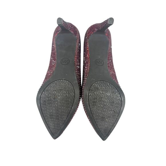 Michael kors Dorthy Red Embellished Ruby Red Pointed Toe Heels - Picture 6 of 7